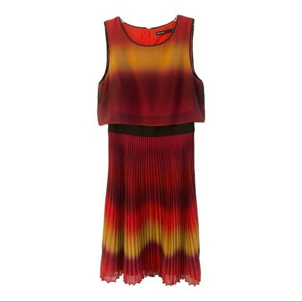 Karen Millen Layered Pleated Sunrise Midi Dress